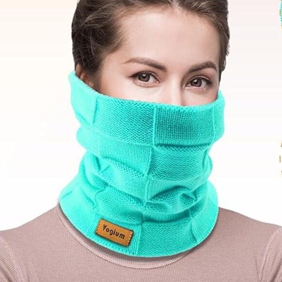 Fleece-Lined Chunky Knit Thermal Neck Warmer/Gaiter - Picture 3 of 5